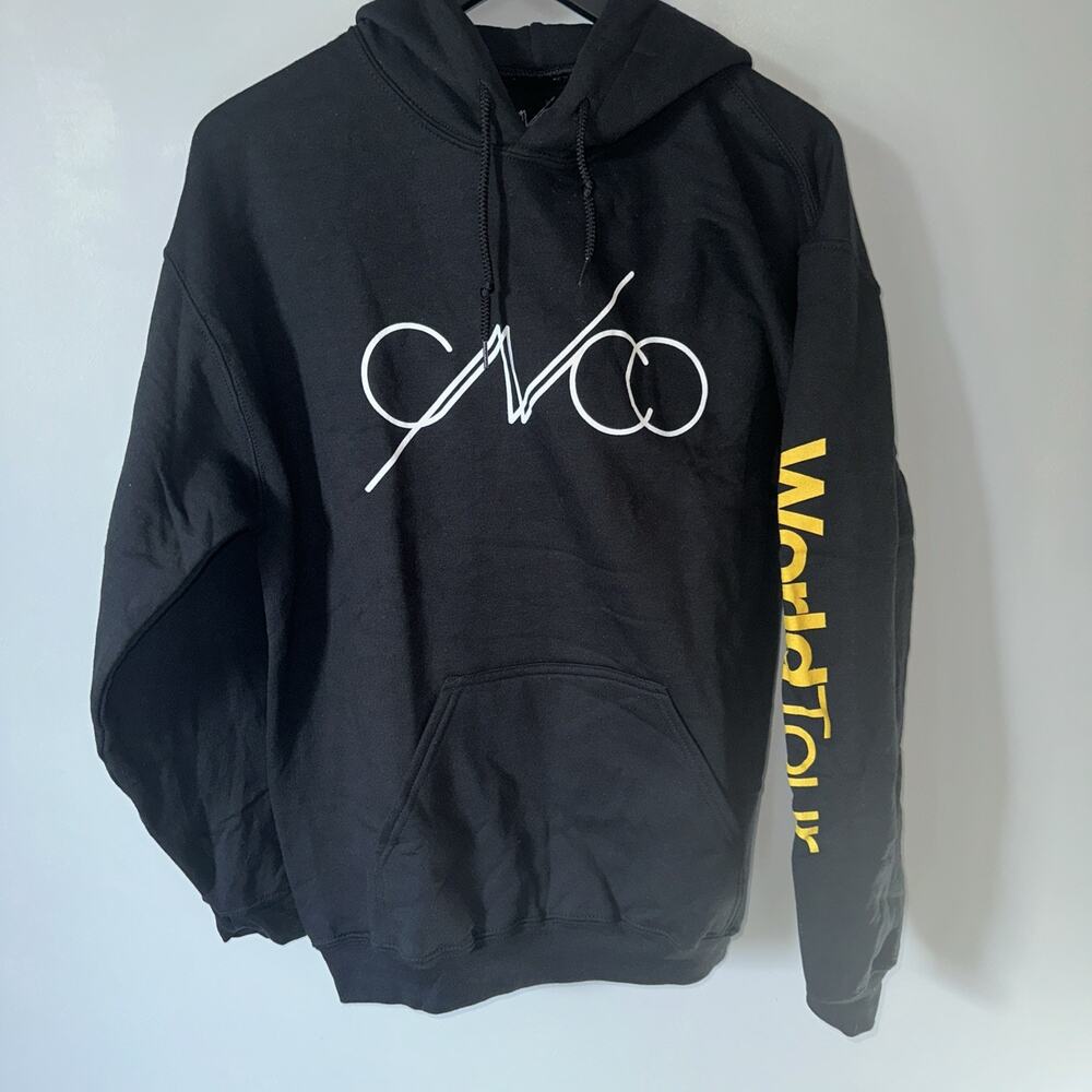 CNCO Men Hoodie Black Logo Graphic World Tour Size Medium Pullover Boy Ban